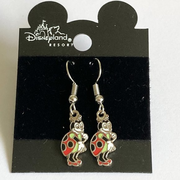 Vintage Disney Francis Ladybug Earrings It's a Bugs Life Charm Dangle Enamel - Picture 3 of 9